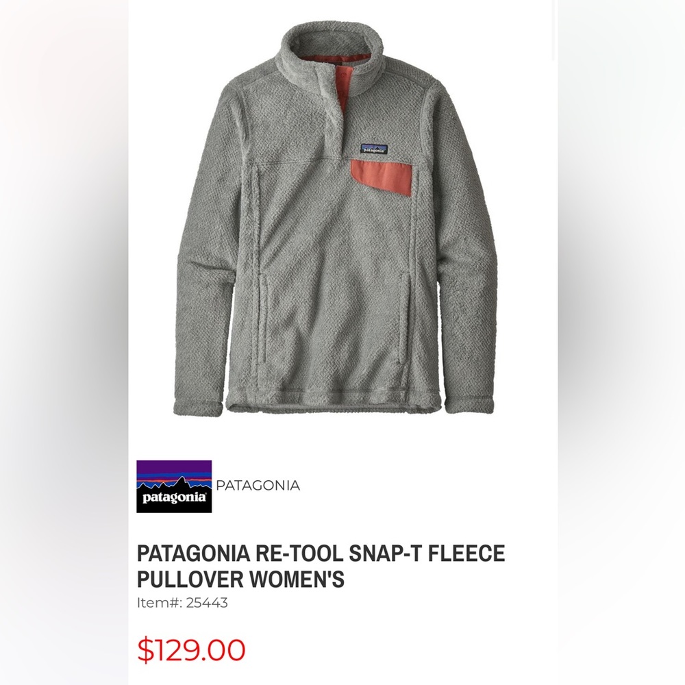 Authentic Patagonia Women’s Re-Tool Snap-T Fleece Pullover